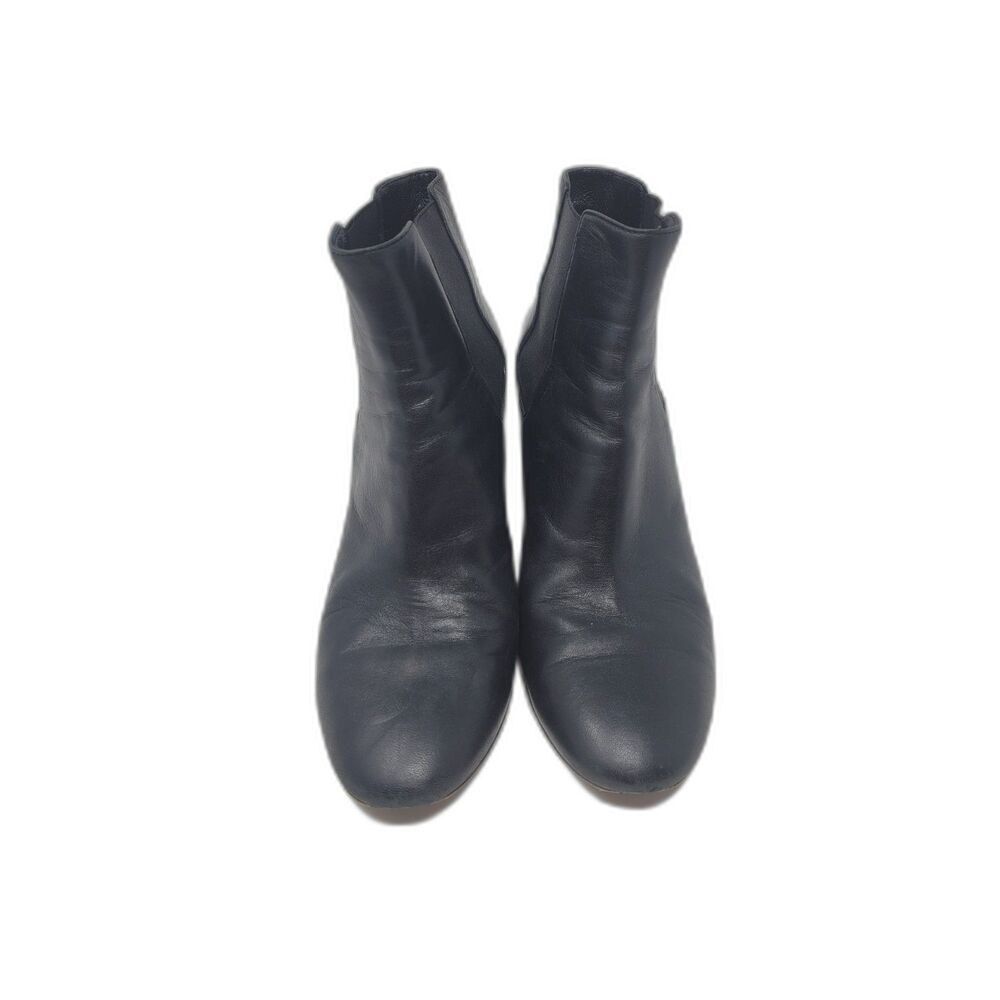 M. Gemi Black Leather Ankle Elastic Slip on Boots